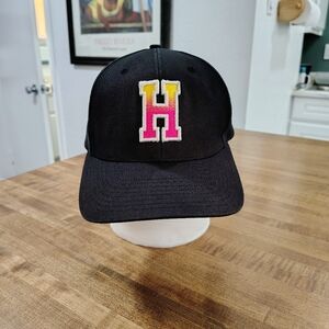 R Richardson 112 Trucker Hat Black With Pink & Yellow 'H' Patch